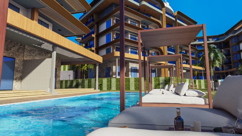 Новый инвестиционный проект класса люкс в Алании с видом на море и горы, Кестель