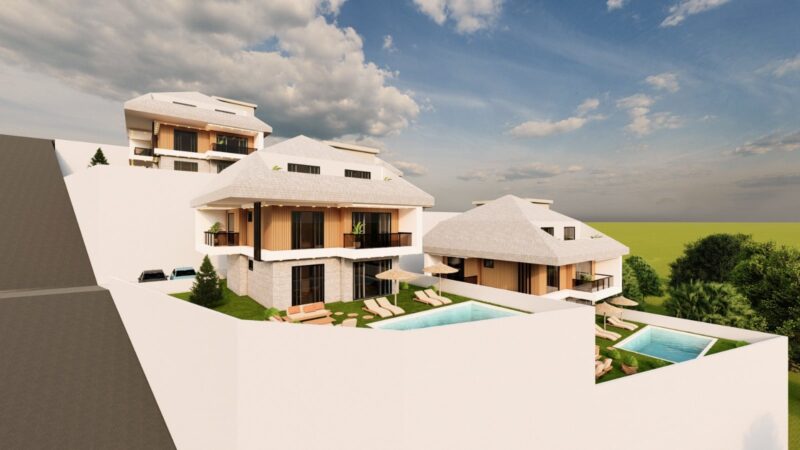 Новый комплекс вилл в Алании с панорамным видом на море, Бекташ